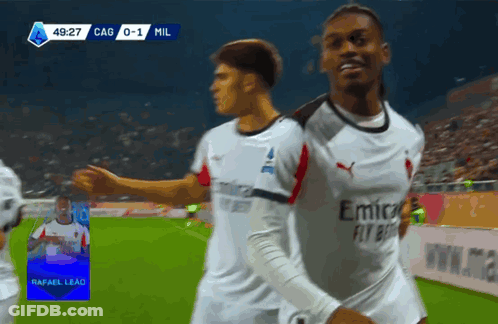 Soccer Player In Fly Emirates Jersey Runs On Field GIF