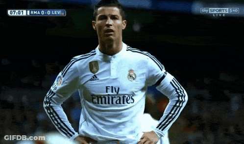 Soccer Player In Fly Emirates Jersey GIF