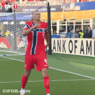 Soccer Player In Front Of Bank Of America Sign GIF