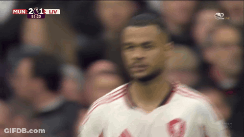 Soccer Player In Front Of Crowd On TV GIF
