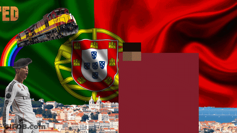 Soccer Player In Front Of Portuguese Flag GIF