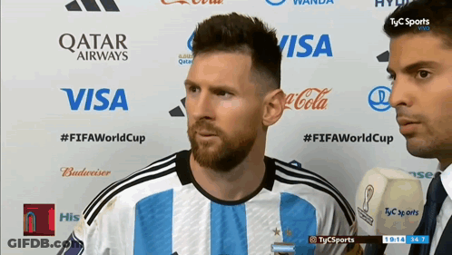 Soccer Player In Front Of Visa Wall GIF