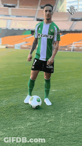 Soccer Player In Green And White Jersey GIF
