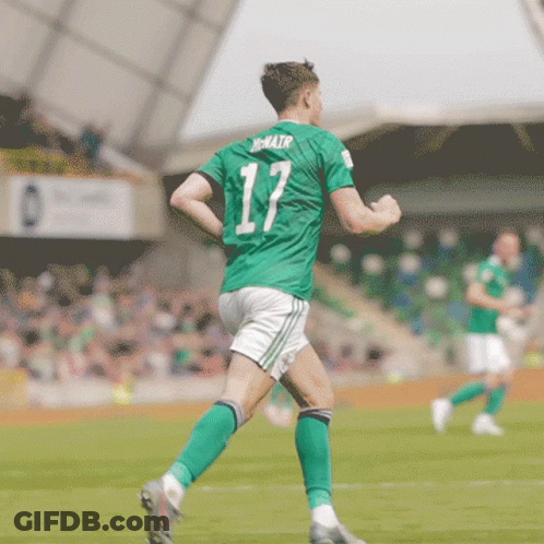 Soccer Player In Green Jersey Number 17 GIF