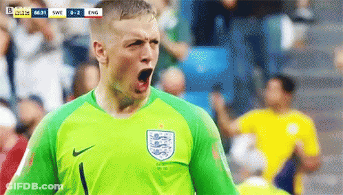 Soccer Player In Green Jersey Screaming GIF