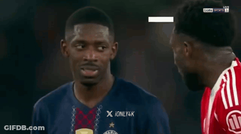 Soccer Player In Ionly4k Shirt Talking To Another GIF