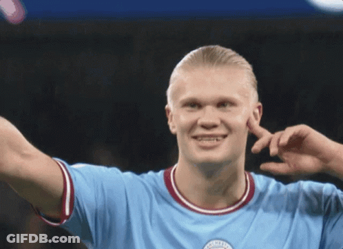 Soccer Player In Light Blue City Shirt GIF
