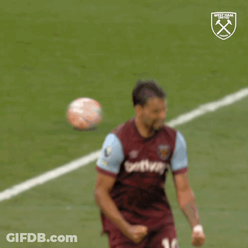 Soccer Player In Maroon Jersey Saying Betway GIF