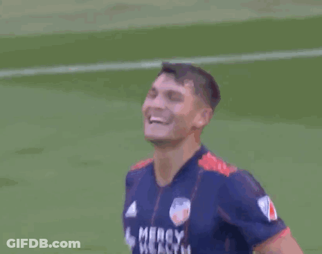 Soccer Player In Mercy Health Jersey Celebrating GIF