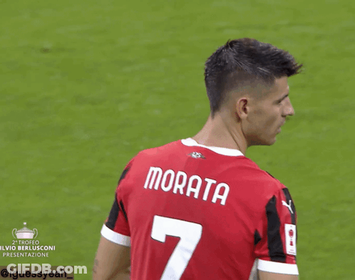 Soccer Player In Morata Jersey GIF