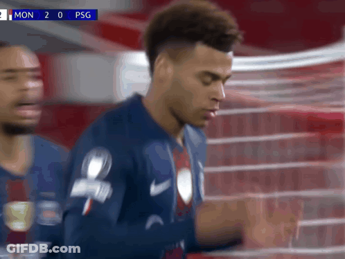 Soccer Player In Nike Jersey Before Scoreboard Mon 2 0 PSG GIF