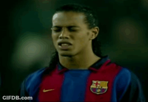 Soccer Player In Nike Jersey With FCB Logo GIF