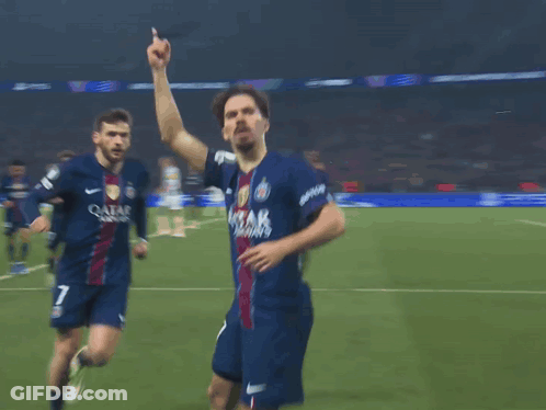 Soccer Player In Nirates Fly Better Shirt With Hands Up GIF