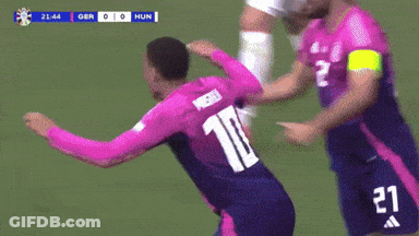 Soccer Player In Number 10 Jersey Celebrating Goal GIF