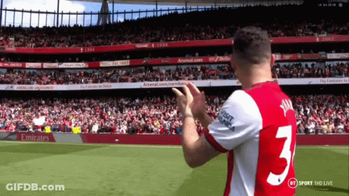 Soccer Player In Number 3 Jersey Applauds Crowd GIF