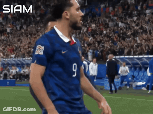Soccer Player In Number 9 Jersey GIF