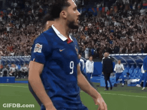 Soccer Player In Number 9 Jersey GIF