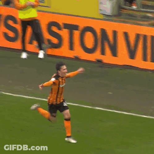 Soccer Player In Orange And Black Running GIF