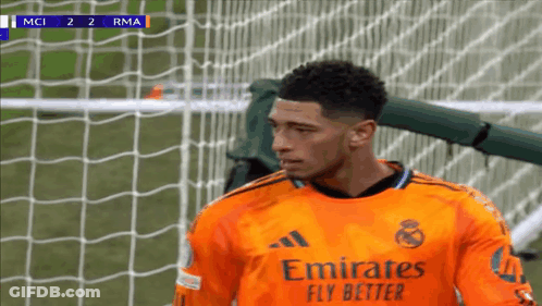 Soccer Player In Orange Jersey Emirates Fly Better GIF