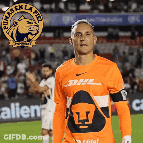 Soccer Player In Orange Pumas Jersey GIF