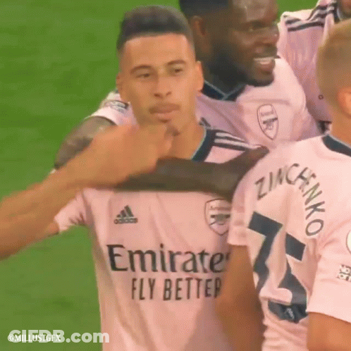 Soccer Player In Pink Emirates Jersey GIF