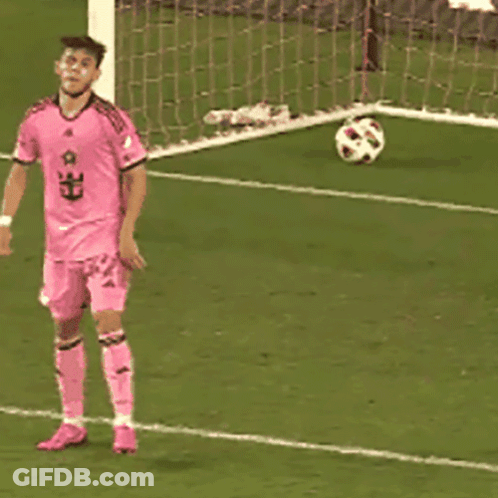 Soccer Player In Pink Fedex Jersey GIF