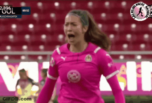 Soccer Player In Pink Jersey Gol GIF