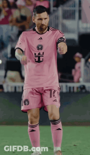 Soccer Player In Pink Jersey Number 10 GIF