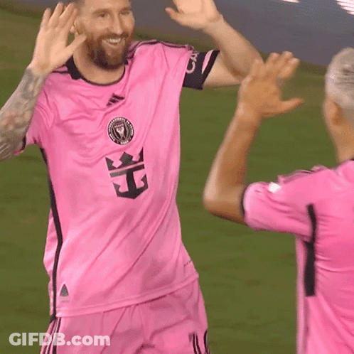 Soccer Player In Pink Shirt With Crown GIF