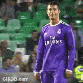 Soccer Player In Purple Fly Emirates Shirt GIF