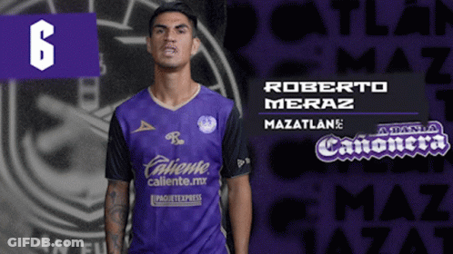 Soccer Player In Purple Jersey Number 6 GIF