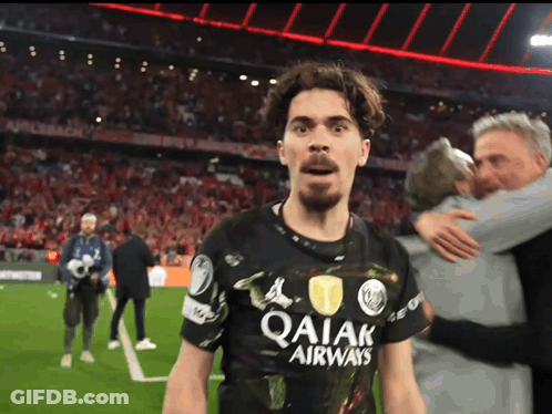 Soccer Player In Qaiak Airways Shirt On Field GIF