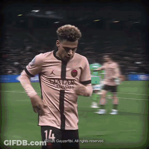Soccer Player In Qatar Airlines Shirt GIF
