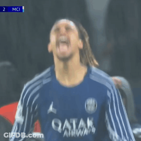 Soccer Player In Qatar Airways Jersey Celebrates Goal GIF