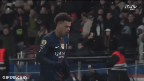 Soccer Player In Qatar Jersey Celebrates GIF