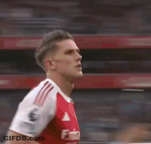 Soccer Player In Red Adidas Jersey Running GIF