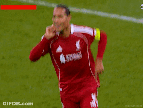 Soccer Player In Red Adidas Jersey Screaming GIF