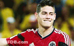 Soccer Player In Red Adidas Jersey Smiling GIF