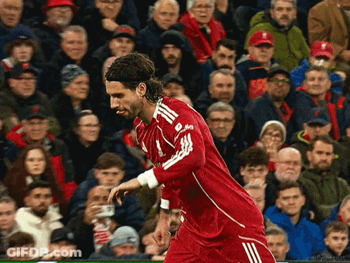 Soccer Player In Red Adidas Jersey GIF