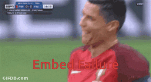 Soccer Player In Red AIG Jersey Holding Fist Up GIF