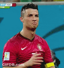 Soccer Player In Red And Black Nike Jersey Making Face GIF