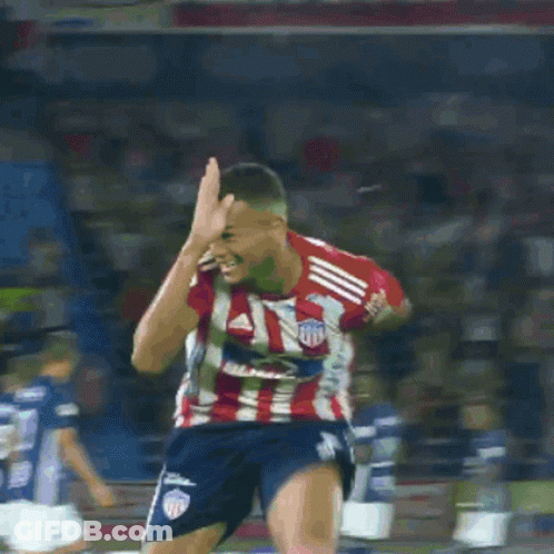 Soccer Player In Red And White Adidas Jersey GIF
