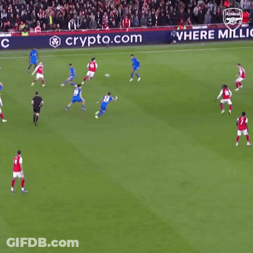 Soccer Player In Red And White Arsenal Jersey GIF