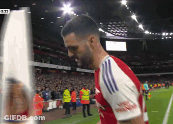 Soccer Player In Red And White Arsenal Jersey GIF
