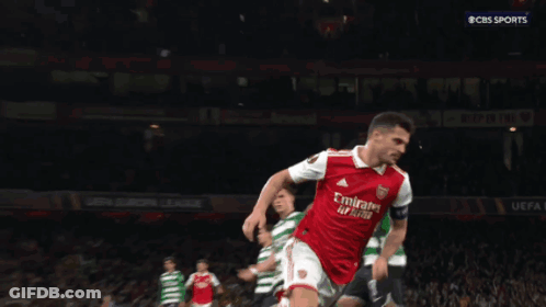 Soccer Player In Red And White Emirates Jersey GIF
