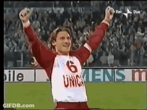 Soccer Player In Red And White Jersey Number 6 GIF