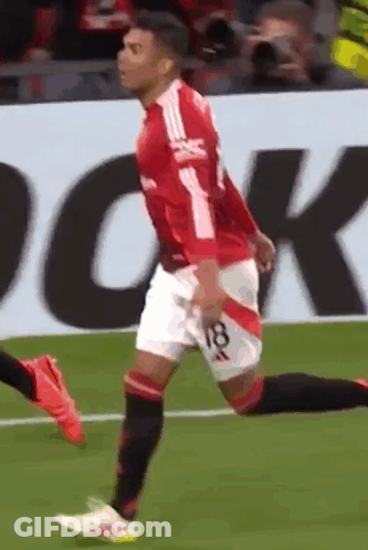 Soccer Player In Red And White Jersey GIF