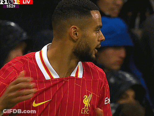 Soccer Player In Red And White Striped Jersey LFC GIF