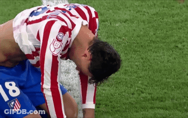 Soccer Player In Red And White Striped Jersey Number 18 GIF