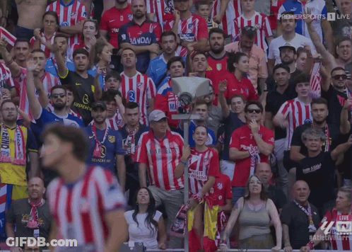 Soccer Player In Red And White Striped Jersey Number 3 GIF